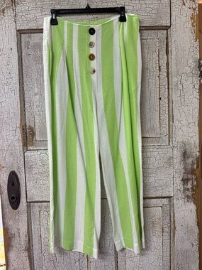 Moon River Lime Green and White Pants size L